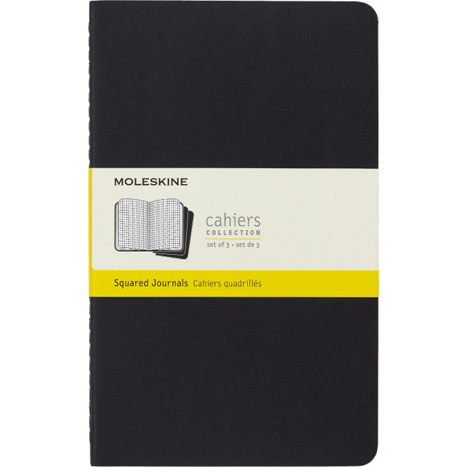 Блокнот MOLESKINE Cahier Journal Large, клетка, чёрный QP317
