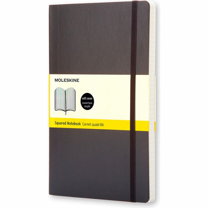 Блокнот MOLESKINE Classic Soft Pocket, клетка, чёрный QP612